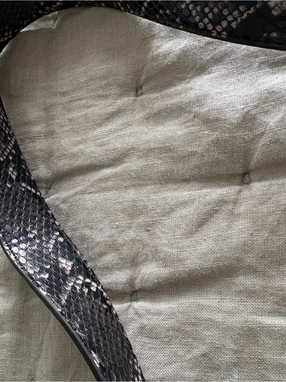 Steve Madden Black Shoulder Bag with “Peekaboo” Snake-Print Strap